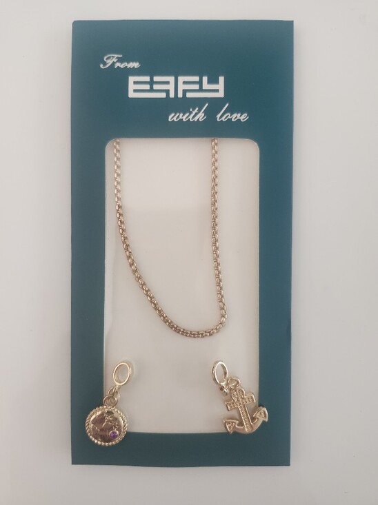 Effy Jewelry - Effy Rose Gold Anchor and Globe Charm Necklace Set